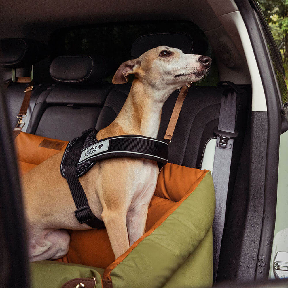 Urban Voyager Large Deluxe Faux Leather Dog Booster Seat for Cars